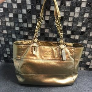 Gold coach purse